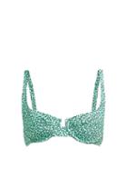 Matchesfashion.com Fisch - Grenadins Linear Print Underwired Bikini Top - Womens - Green