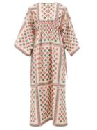 Matchesfashion.com Gucci - Floral Cotton-blend Jacquard Kaftan Dress - Womens - White Print