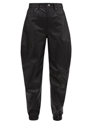Matchesfashion.com The Attico - Cavalier Cut Leather Trousers - Womens - Black