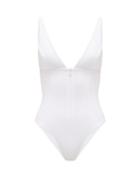 Matchesfashion.com Dos Gardenias - Roos V-neck Zipped Swimsuit - Womens - White