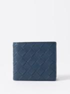 Bottega Veneta - Intrecciato-leather Bi-fold Wallet - Mens - Dark Blue