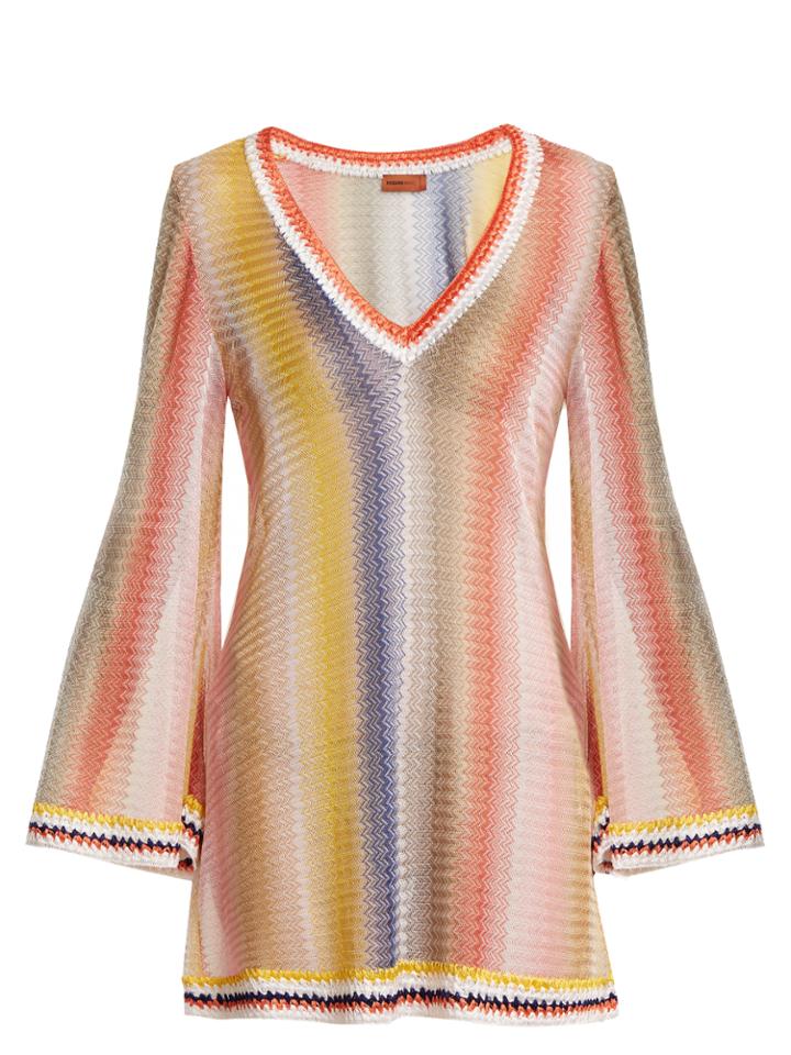 Missoni Mare Zigzag-striped Knit Kaftan