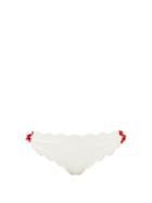 Matchesfashion.com Marysia - Antibes Poppy-charm Scallop-edge Bikini Briefs - Womens - White Multi