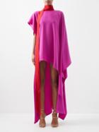 Taller Marmo - California Asymmetric Crepe Dress - Womens - Fuchsia