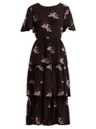 Athena Procopiou Three-tier Floral-print Dress