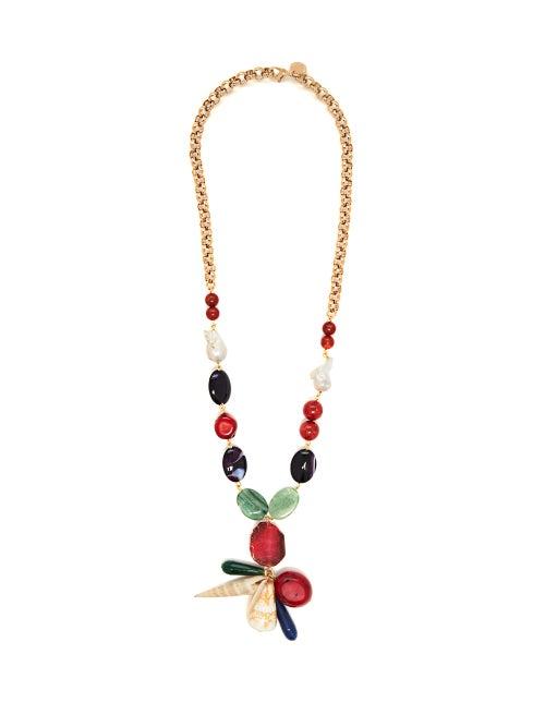 Matchesfashion.com Carolina Herrera - Bead And Chain Necklace - Womens - Multi
