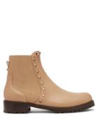 Matchesfashion.com Valentino - Rockstud Beatle Leather Chelsea Boots - Womens - Tan