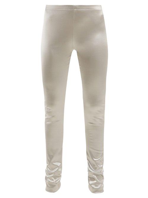Matchesfashion.com Junya Watanabe - Metallic Stretch Satin Leggings - Womens - Silver