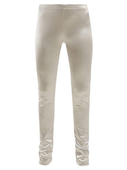 Matchesfashion.com Junya Watanabe - Metallic Stretch Satin Leggings - Womens - Silver