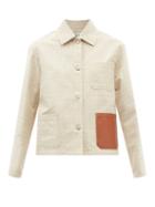 Ladies Rtw Loewe - Anagram-jacquard Cotton Jacket - Womens - Light Beige