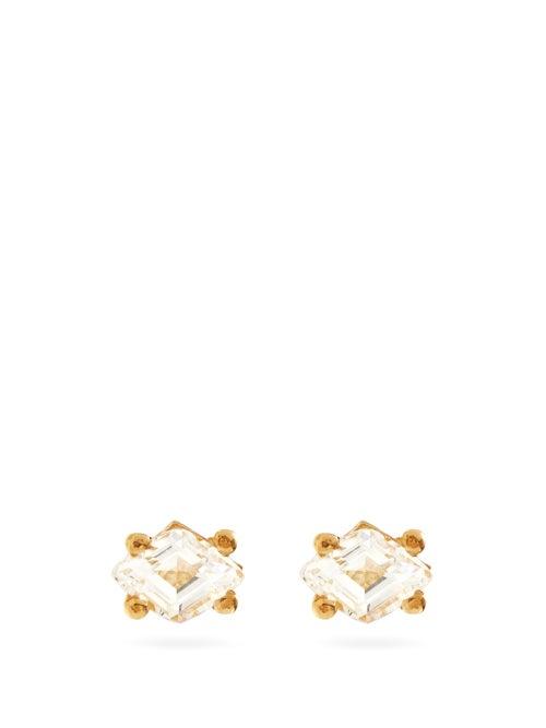 Matchesfashion.com Suzanne Kalan - Topaz & 14kt Gold Stud Earrings - Womens - Yellow Gold