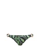 Matchesfashion.com Reina Olga - Rings Leaf Print Bikini Briefs - Womens - Green Multi