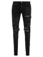 Matchesfashion.com Amiri - Mx1 Bandana Distressed Slim Leg Jeans - Mens - Black