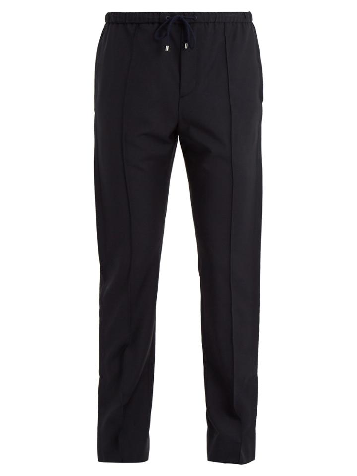 Valentino Pintucked Wool-blend Trousers