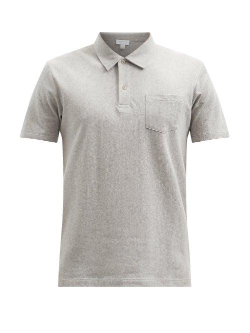 Matchesfashion.com Sunspel - Riviera Chest-pocket Cotton-piqu Polo Shirt - Mens - Light Grey