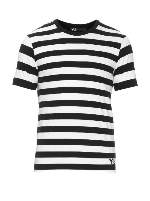 Y-3 Striped Cotton-jersey T-shirt