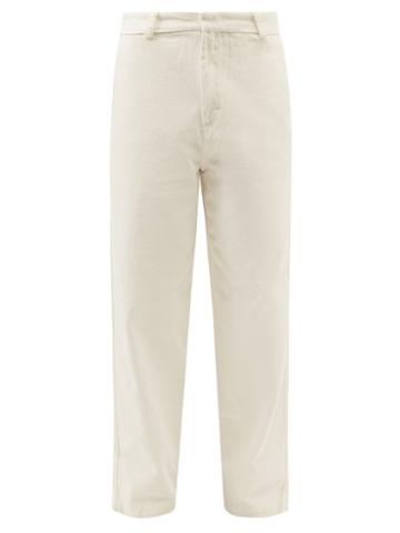 Another Aspect - Organic Cotton-twill Trousers - Mens - White