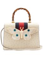 Gucci Moth-embellished Ostrich-leather Bag