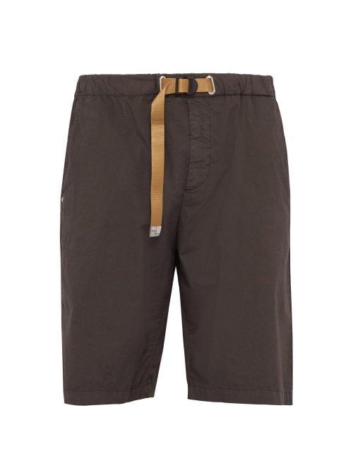 Matchesfashion.com White Sand - Drawstring Waist Cotton Blend Shorts - Mens - Dark Grey