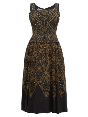 Matchesfashion.com William Vintage - Dior 1955 La Mexique Faille Gown - Womens - Black