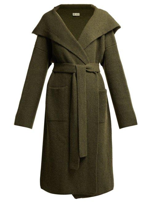 Matchesfashion.com Connolly - Tie Waist Hooded Cashmere Cardigan - Womens - Dark Green