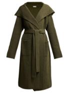 Matchesfashion.com Connolly - Tie Waist Hooded Cashmere Cardigan - Womens - Dark Green