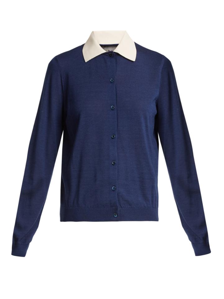 Redvalentino Contrast Point-collar Cardigan