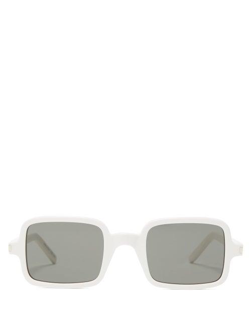 Matchesfashion.com Saint Laurent - Square Acetate Sunglasses - Mens - Ivory