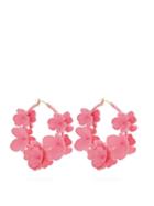 Matchesfashion.com Oscar De La Renta - Flower Garden Hoop Earrings - Womens - Pink