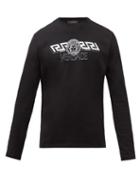 Versace - Medusa-print Long-sleeve Cotton-jersey T-shirt - Mens - Black