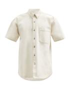 Matchesfashion.com Nanushka - Avery Short-sleeved Organic-cotton Denim Shirt - Mens - Cream