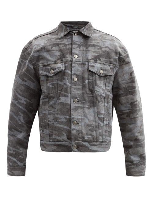 Matchesfashion.com Balenciaga - Camouflage-print Denim Jacket - Mens - Black