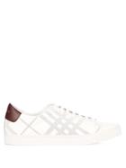 Burberry Albert Perforated-check Low-top Leather Trainers