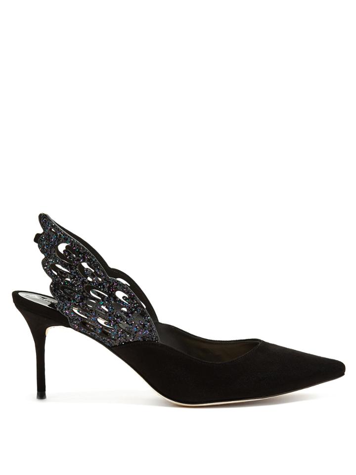 Sophia Webster Angelo Butterfly-wing Slingback Suede Pumps