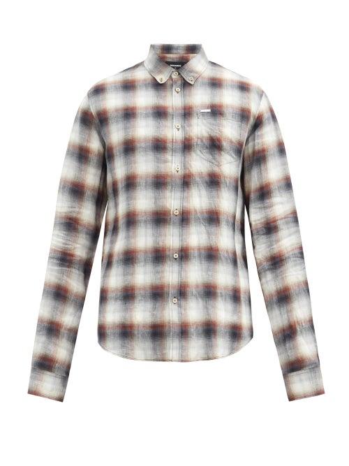 Matchesfashion.com Dsquared2 - Elongated-sleeves Shadow Plaid Linen Shirt - Mens - Multi