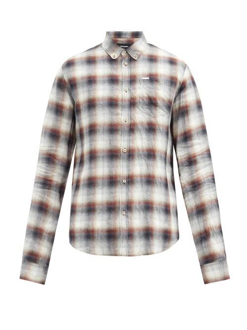 Matchesfashion.com Dsquared2 - Elongated-sleeves Shadow Plaid Linen Shirt - Mens - Multi