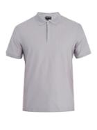Giorgio Armani Short-sleeved Cotton And Silk-blend Polo Shirt