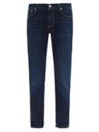 Matchesfashion.com Alexander Mcqueen - Logo Embroidered Slim Leg Jeans - Mens - Indigo