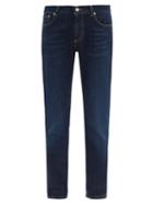 Matchesfashion.com Alexander Mcqueen - Logo Embroidered Slim Leg Jeans - Mens - Indigo