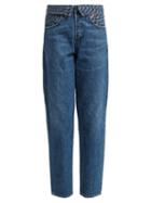 Matchesfashion.com Jean Atelier - Flip Fold Over Embroidered Jeans - Womens - Denim
