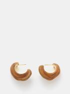 Completedworks - Resin & 18kt Gold-plated Hoop Earrings - Womens - Brown Multi