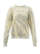 Matchesfashion.com Les Tien - Tie-dye Brushed-back Cotton Sweatshirt - Womens - Light Blue