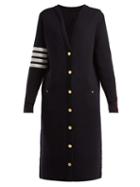 Matchesfashion.com Thom Browne - Milano Long Wool Cardigan - Womens - Navy Multi