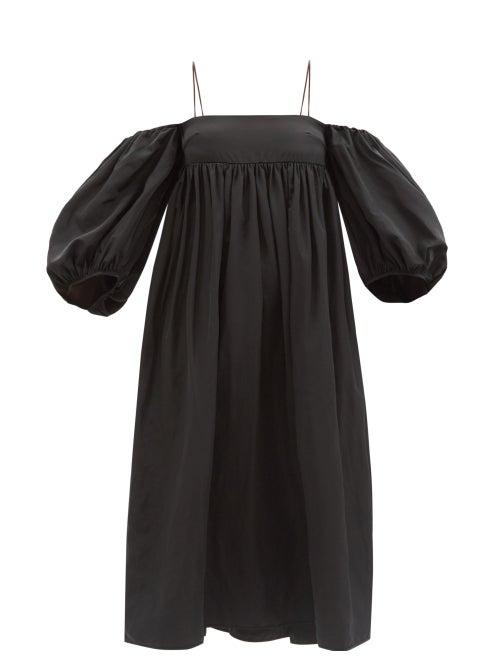Cecilie Bahnsen - Holly Off-the-shoulder Recycled-fibre Faille Dress - Womens - Black