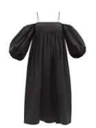 Cecilie Bahnsen - Holly Off-the-shoulder Recycled-fibre Faille Dress - Womens - Black
