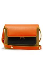 Matchesfashion.com Marni - Trunk Medium Saffiano Leather Shoulder Bag - Womens - Orange Multi