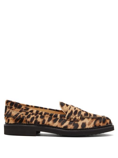 Matchesfashion.com Tod's - Leopard Print Calf Hair Loafers - Womens - Leopard