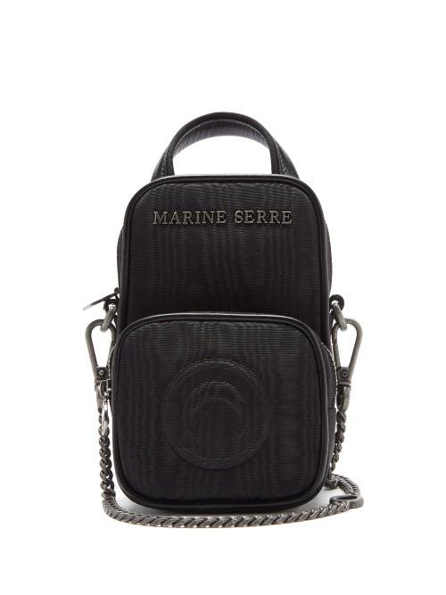 Matchesfashion.com Marine Serre - Leather-trimmed Moir Cross-body Bag - Womens - Black
