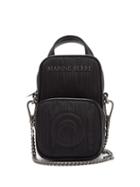 Matchesfashion.com Marine Serre - Leather-trimmed Moir Cross-body Bag - Womens - Black