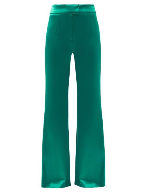 Matchesfashion.com Galvan - Julianne Satin Wide-leg Trousers - Womens - Emerald